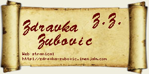 Zdravka Zubović vizit kartica